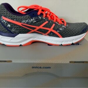 ASICS Women's Athletic Shoes - Gray, purple and Neon Orange new in box